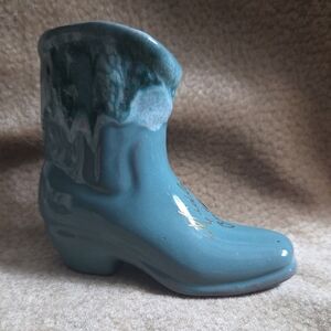 Vintage Master Craft Teal Ceramic Boot Accent Piece